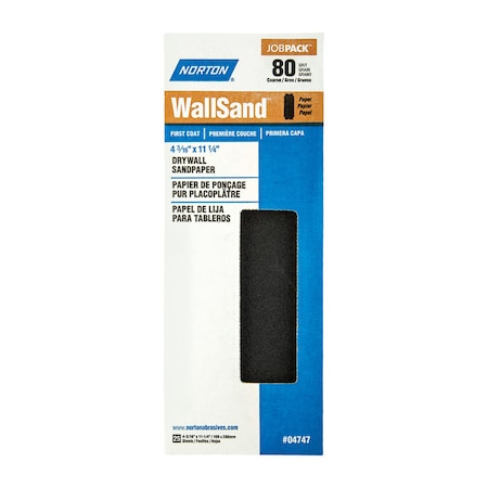 Norton Abrasives Norton WallSand 11-1/4 in. L X 4-3/16 in. W 80 Grit Silicon Carbide Drywall Sandpaper 25 pk 7660704747
